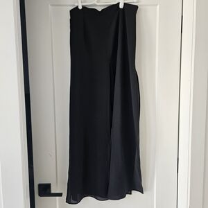Black Layered Wide Leg Black Pants